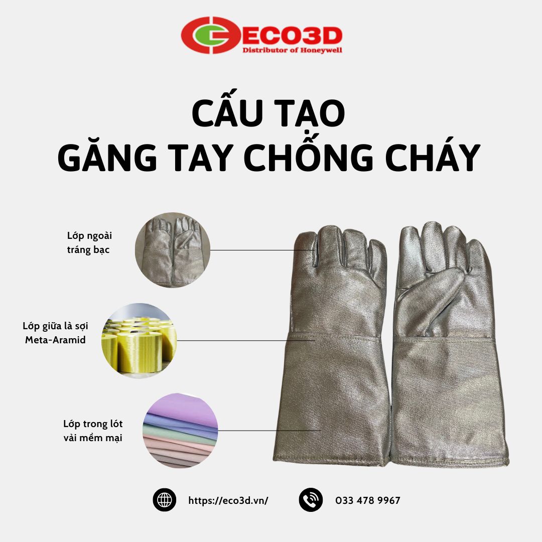 Găng Tay Chống Cháy Tráng Bạc Chịu Nhiệt 300 Độ – Bảo Vệ Hiệu Quả Trong Môi Trường Nhiệt Cao